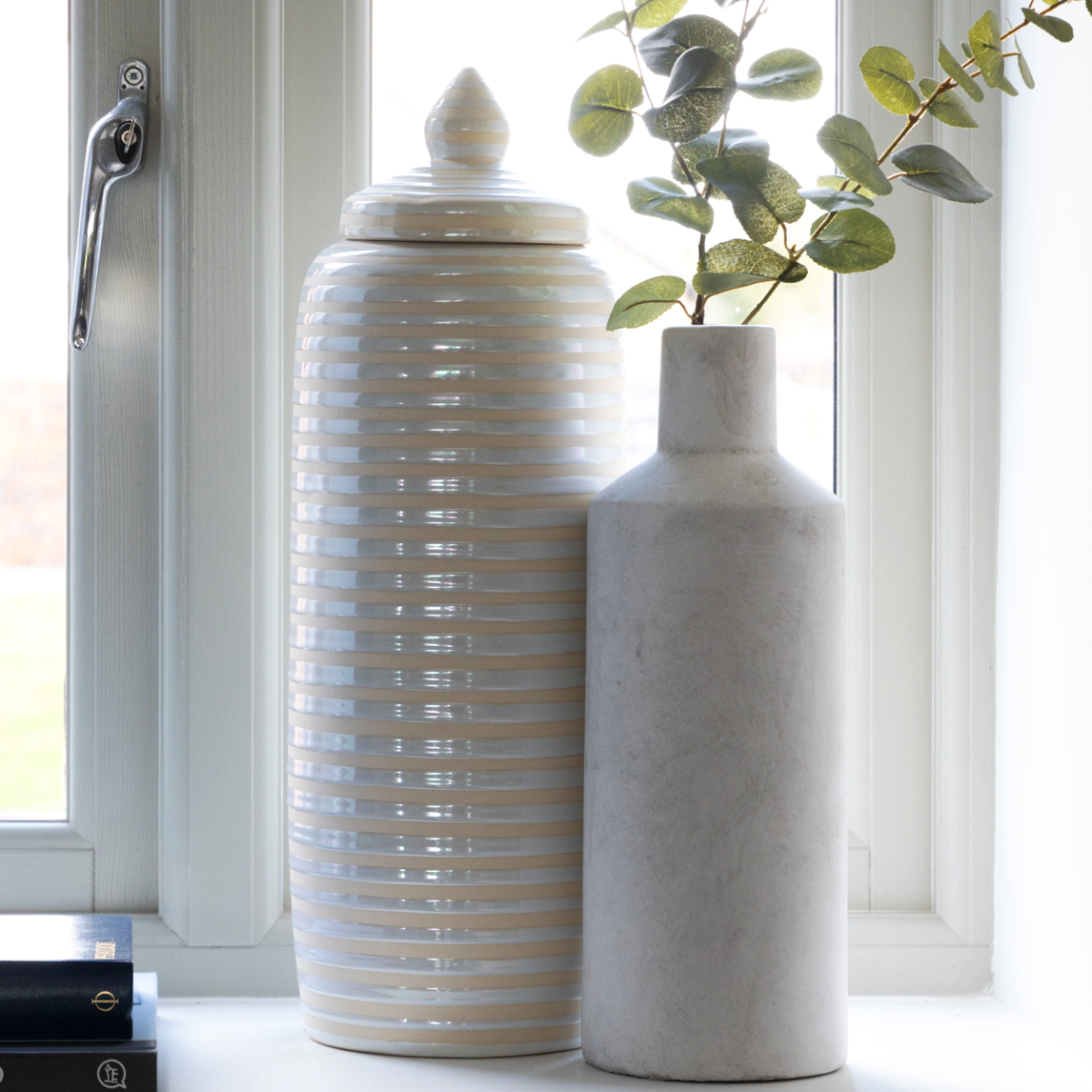 Elegant Ribbed Glass Jar with Lid from Clarkson Lee Lifestyle.