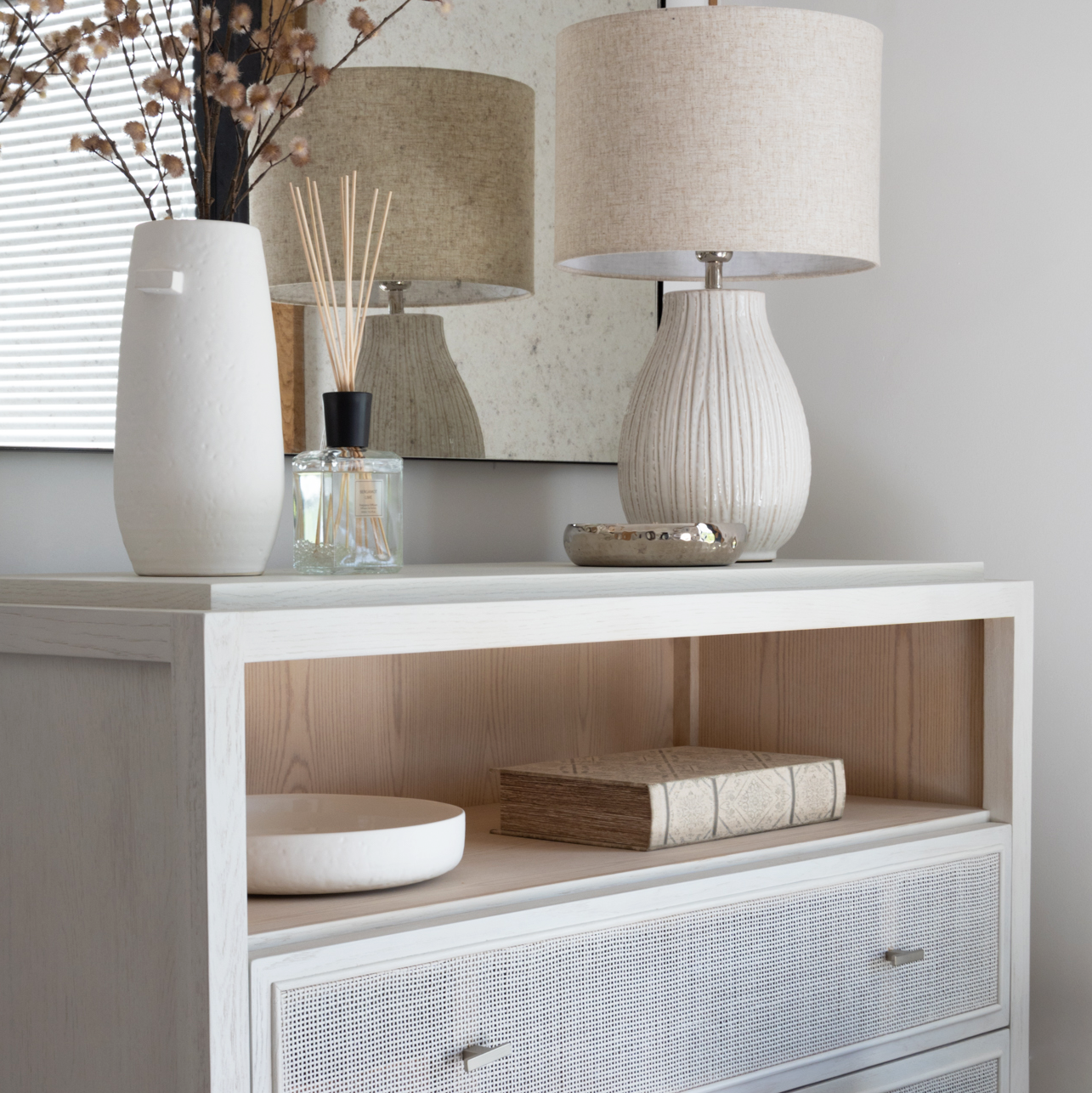 Linen Book Box in Light Grey, providing stylish hidden storage, available at Clarkson Lee Lifestyle.