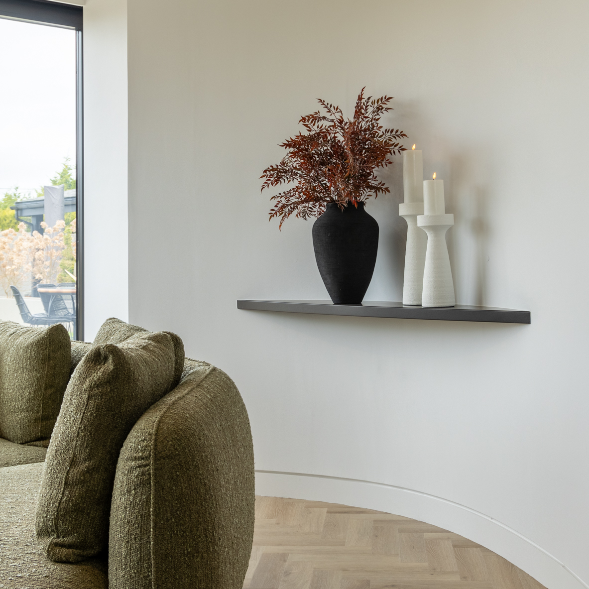 Black Textured Vase made from durable stoneware, suitable for indoor and outdoor decor, available at Clarkson Lee Lifestyle.
