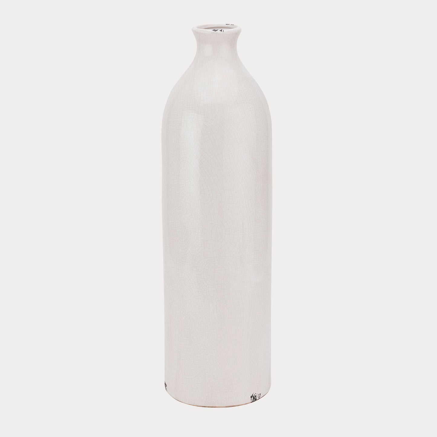 Close-up of the Crackled Glazed Vase in Neutral showcasing its distinctive crackle finish.