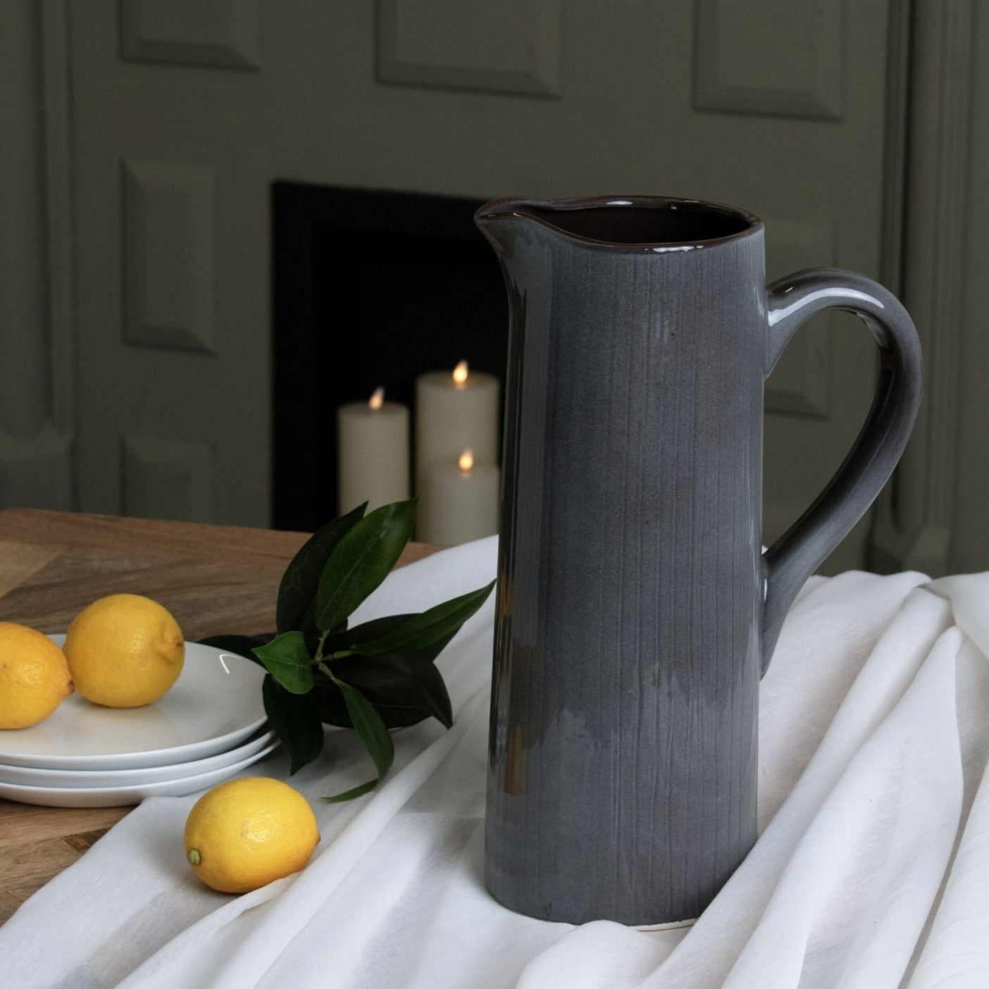 Display Jug with elegant blue-grey tones, available at Clarkson Lee Lifestyle.