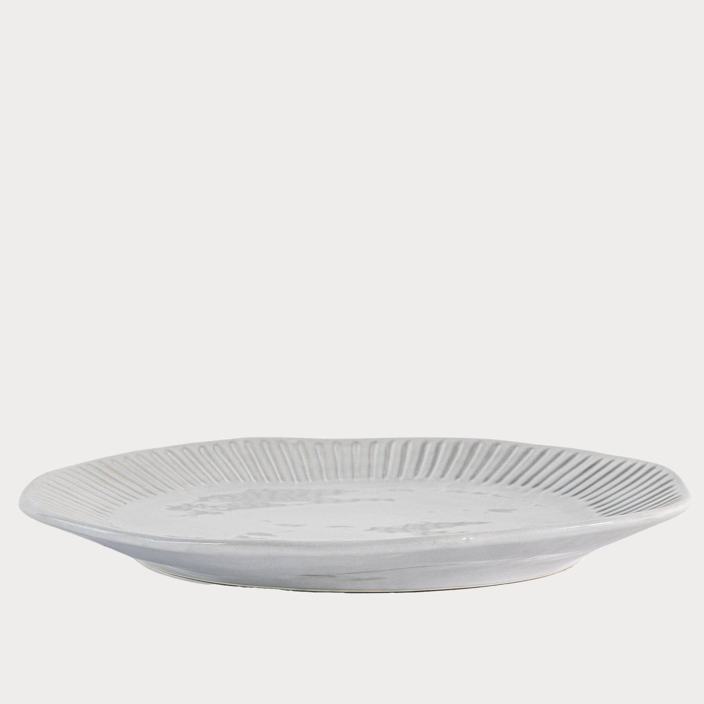 Side profile of ridged plate showcasing its sleek design