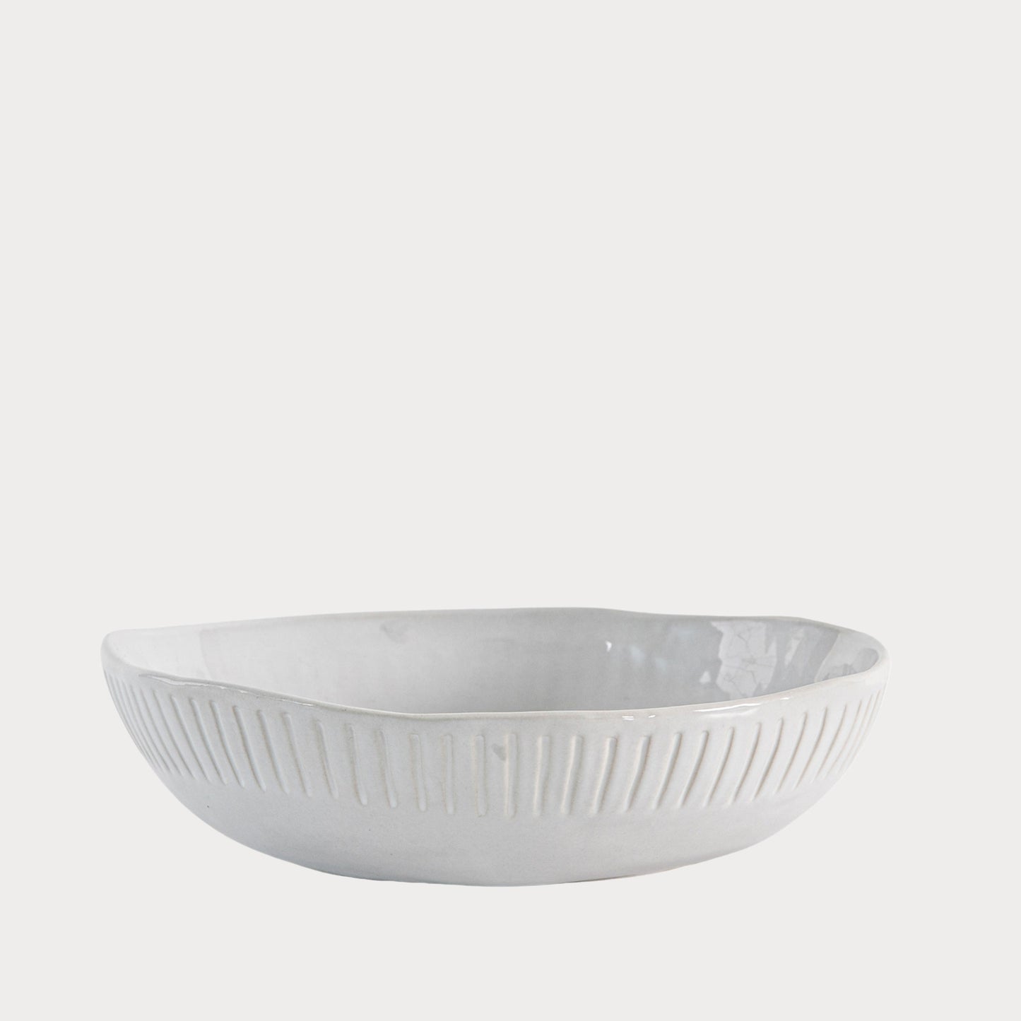 side profile of the ridged bowl showcasing its elegant design