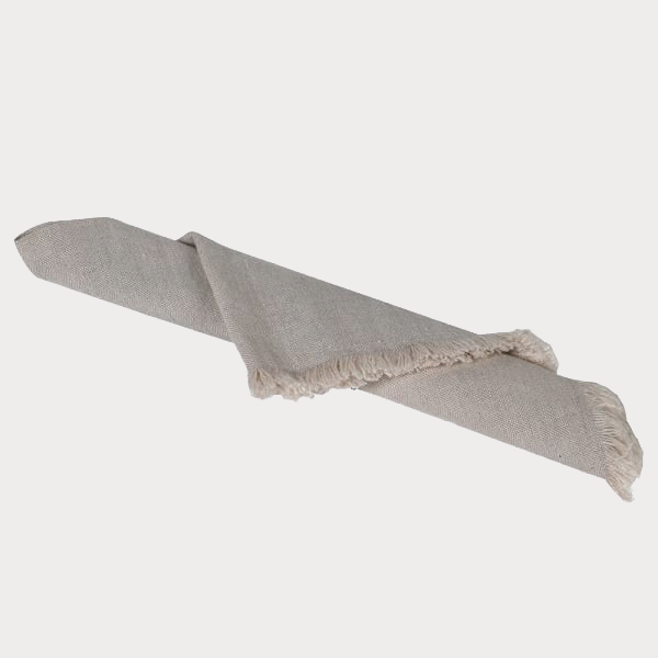 Close-up of Linen Napkin showcasing its fine texture and classic design.