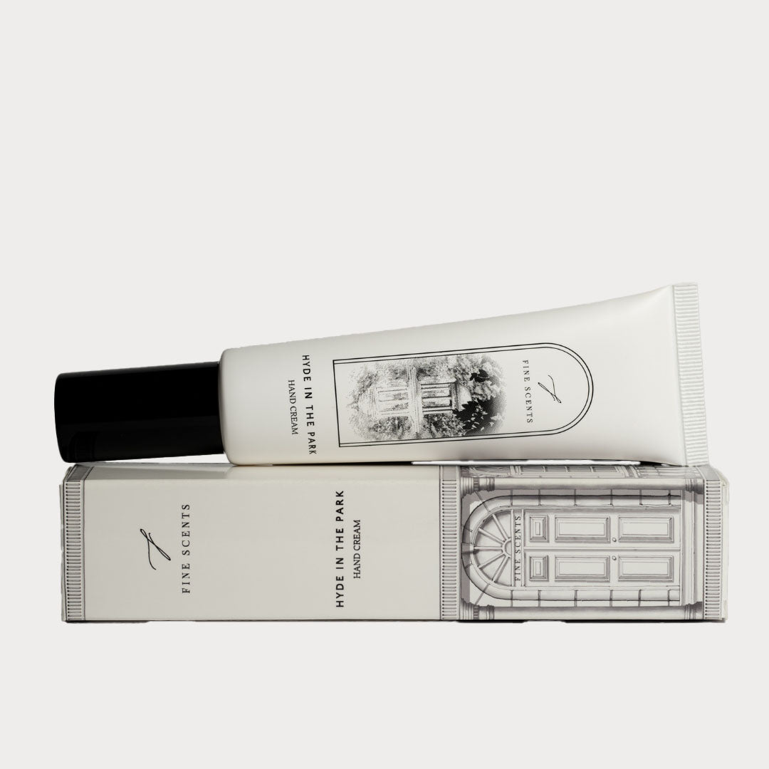 Mayfair Affair Hand Cream tube with elegant design, available at Clarkson Lee Lifestyle.