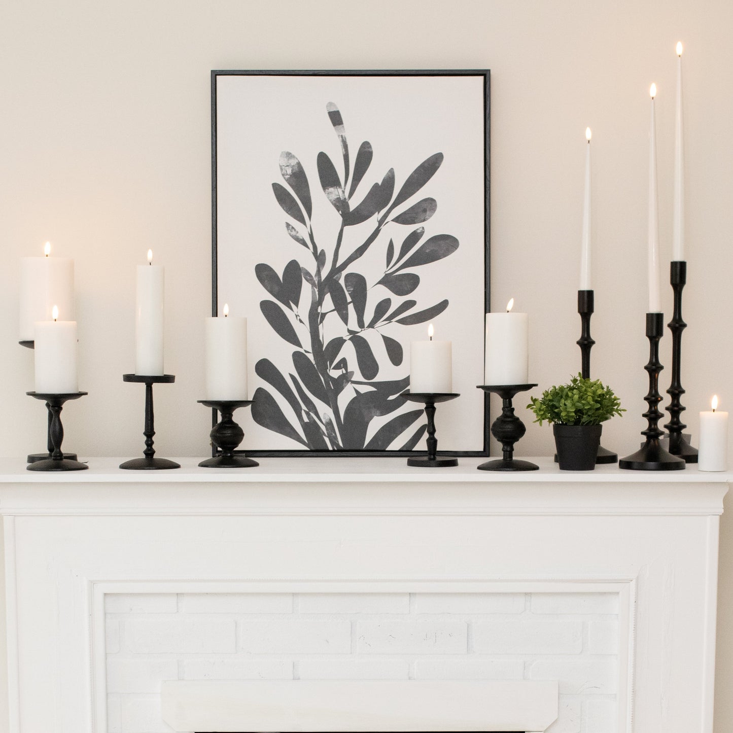 Wide White Indoor LED Candle with realistic flame effect from Clarkson Lee Lifestyle.