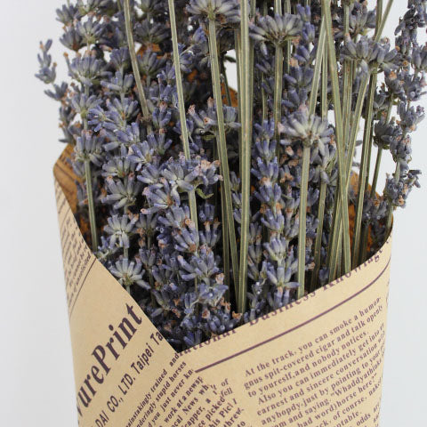 Side view of the lavender bunch highlighting its compact and charming arrangement.