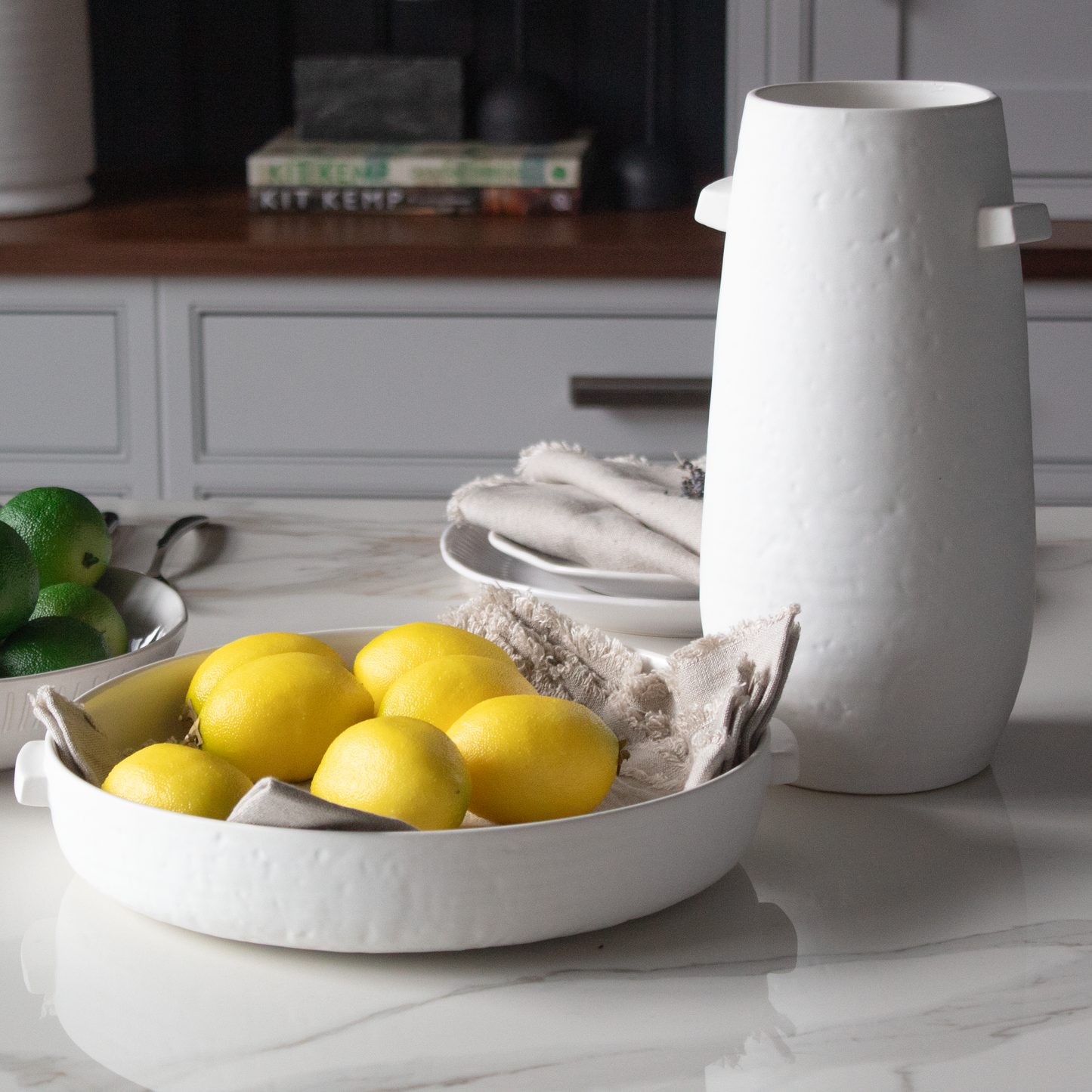 Simple Ceramic Vase with a sleek white finish, available at Clarkson Lee Lifestyle.
