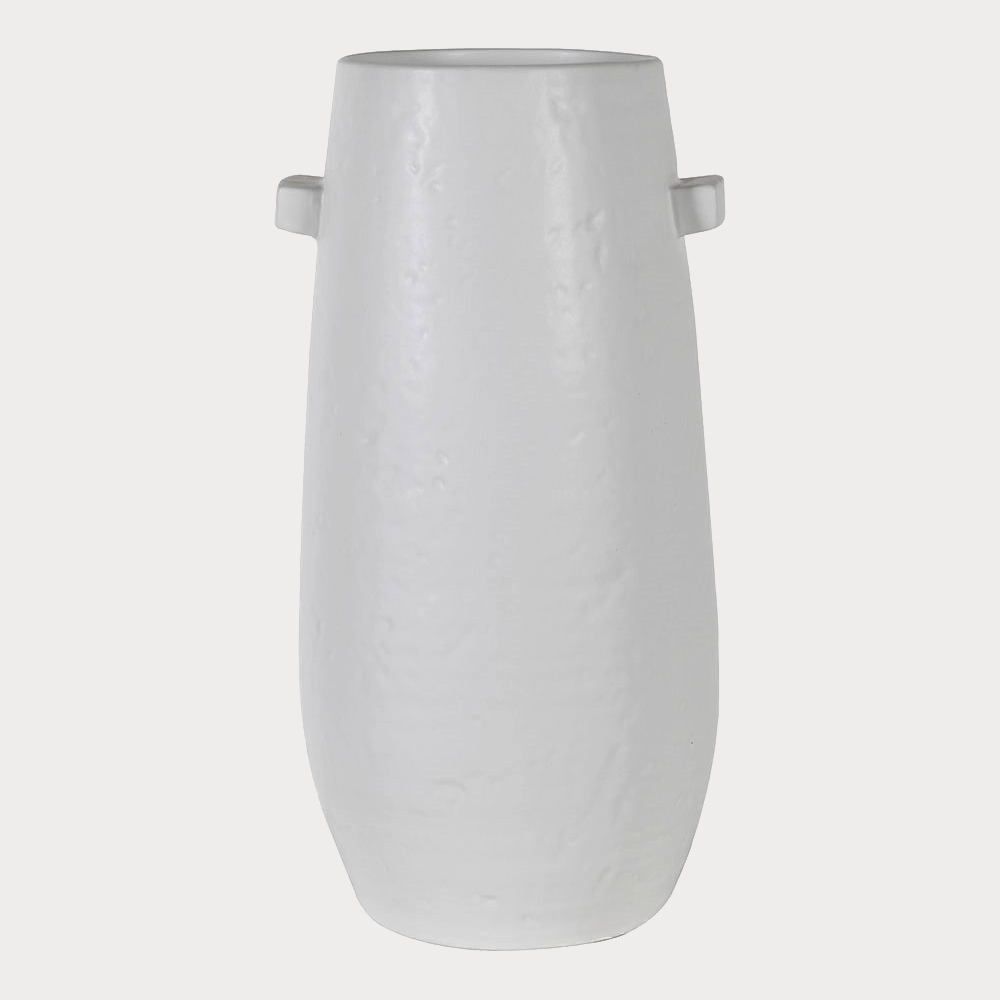Close-up of the Simple Ceramic Vase showcasing its sleek white finish.