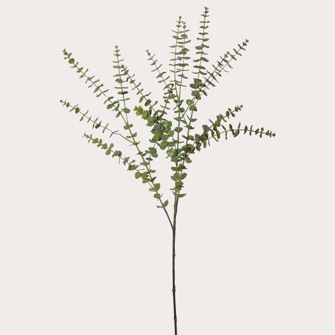 Close-up of Baby Leaf Eucalyptus Spray showcasing its realistic leaves and natural appearance.