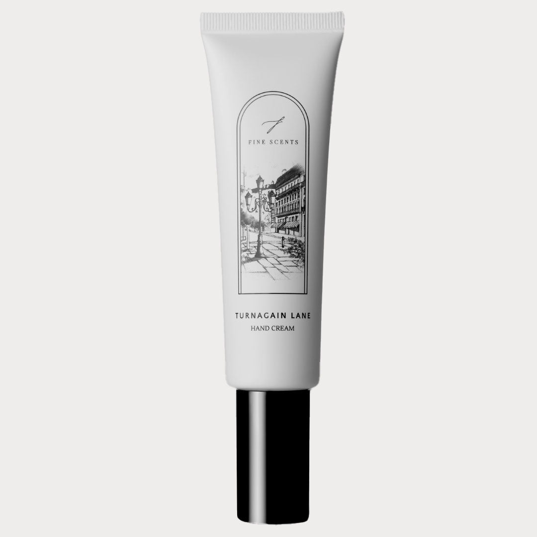 Turnagain Lane Hand Cream with notes of juicy grapefruit, rose, and soft woods, elegantly packaged.
