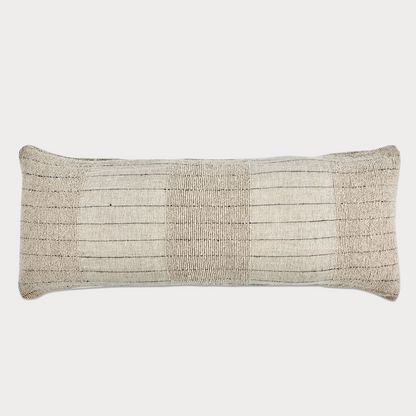 side view of rectangle cushion showcasing its intricate design
