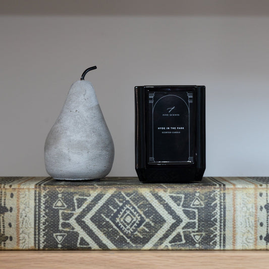 Hyde in the Park Luxury Scented Candle in elegant glass jar, available at Clarkson Lee Lifestyle.