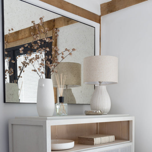 Distressed Aged Mirror with vintage-style frame, available at Clarkson Lee Lifestyle.