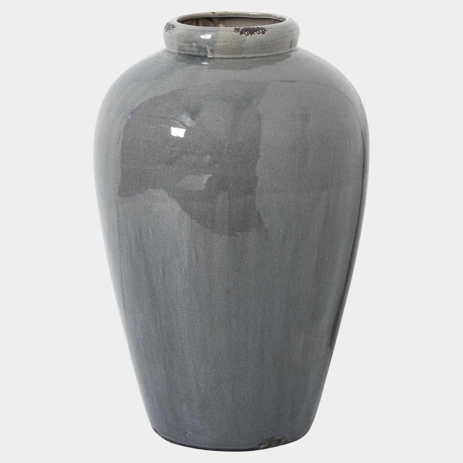 Close-up of the Blue Toned Glazed Decorative Vase showcasing its sleek finish.