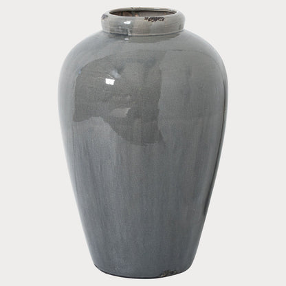 Close-up of the Blue Toned Glazed Decorative Vase showcasing its sleek finish.