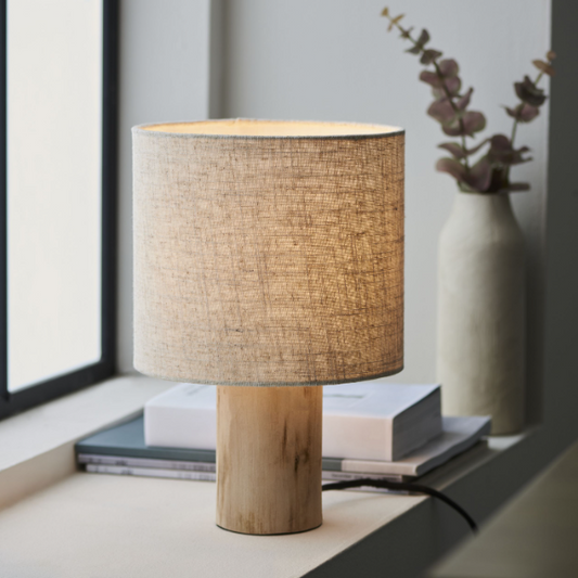 Wooden Table Lamp featuring intricate details and rustic charm, available at Clarkson Lee Lifestyle.