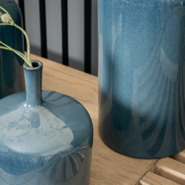 Close-up of the Small Scandi Style Vase in Natural tone, showcasing its geometric design.