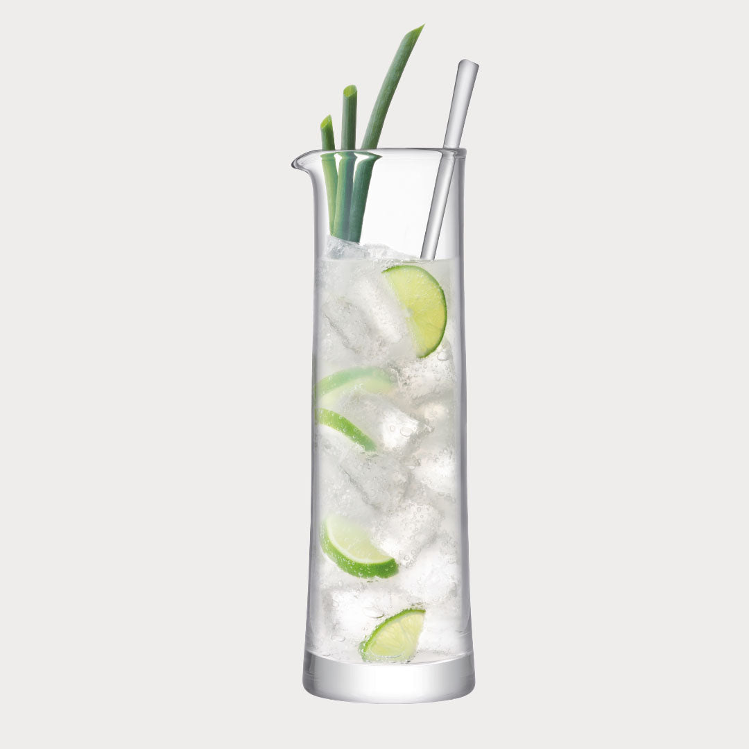 Close-up of the handmade cocktail jug showcasing its elegant design.
