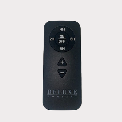 Close-up of LED Candle Remote Control buttons, including timer and brightness settings.