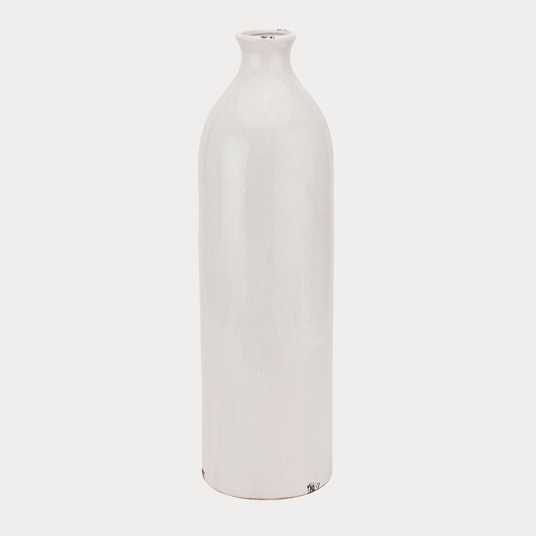 Close-up of the Crackled Glazed Vase in Neutral showcasing its distinctive crackle finish.