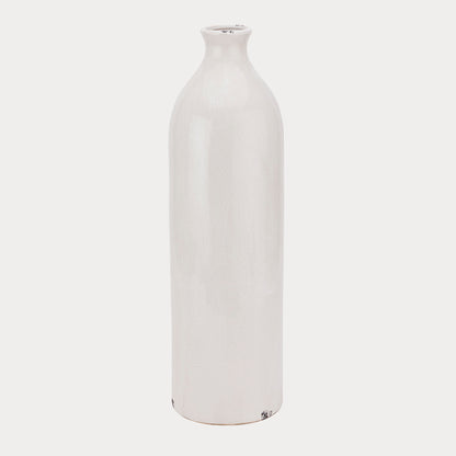 Close-up of the Crackled Glazed Vase in Neutral showcasing its distinctive crackle finish.