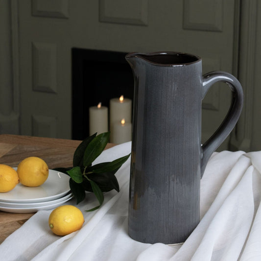Display Jug with elegant blue-grey tones, available at Clarkson Lee Lifestyle.