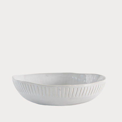 side profile of the ridged bowl showcasing its elegant design