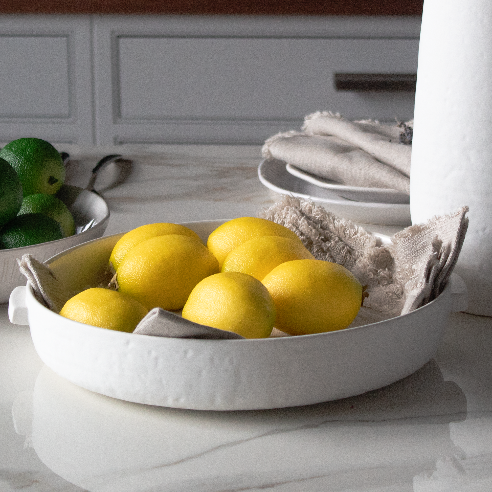 Wide Display Bowl with elegant white finish, available at Clarkson Lee Lifestyle.