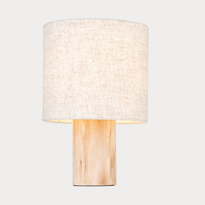 Close-up of the Wooden Table Lamp highlighting its intricate craftsmanship and natural wood texture.