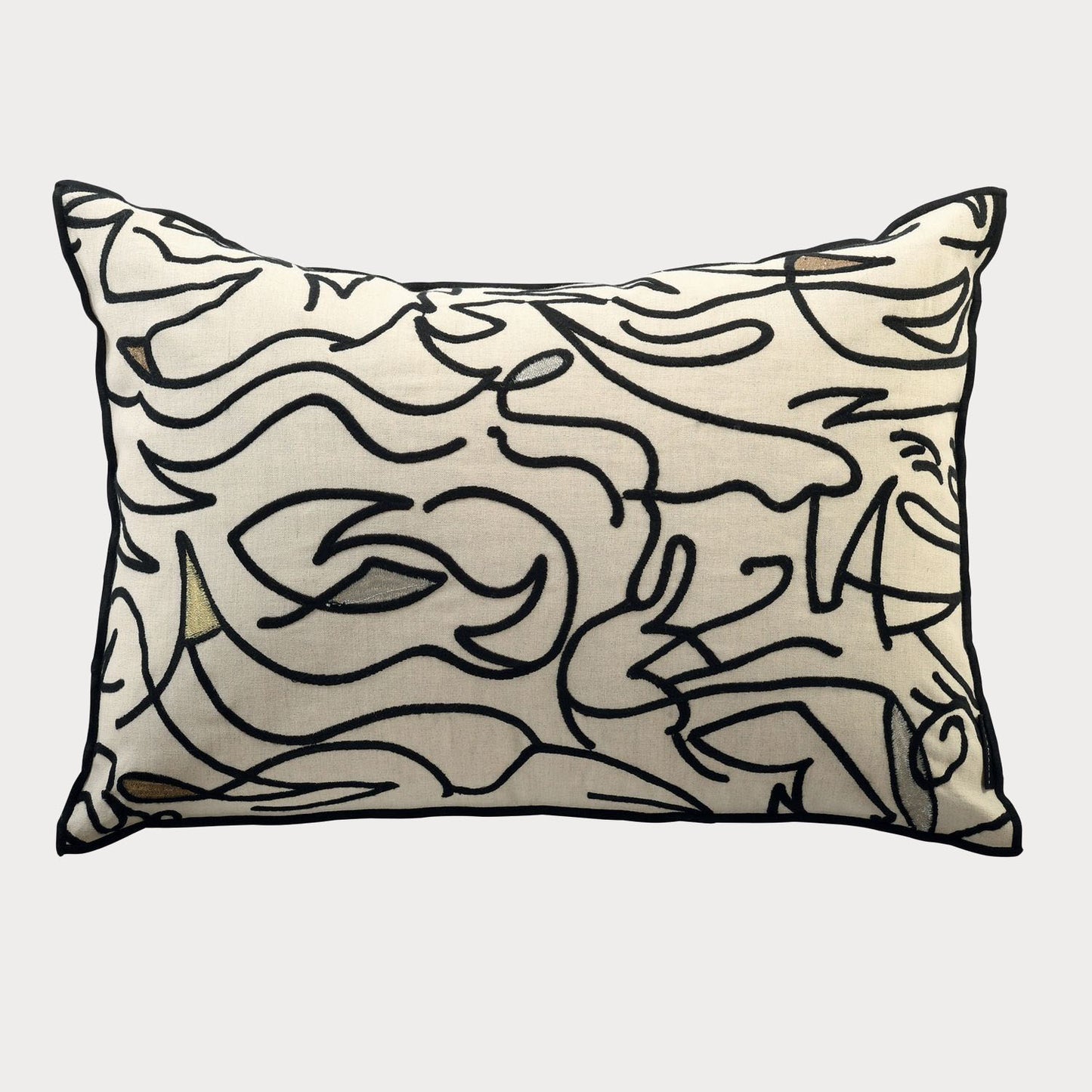 Embroidered Cushion featuring intricate 'Swirls' pattern, available at Clarkson Lee Lifestyle.