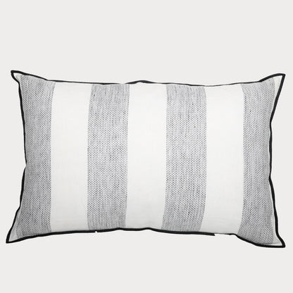 Close-up of the Striped Linen Cushion showcasing its precisely woven stripes.