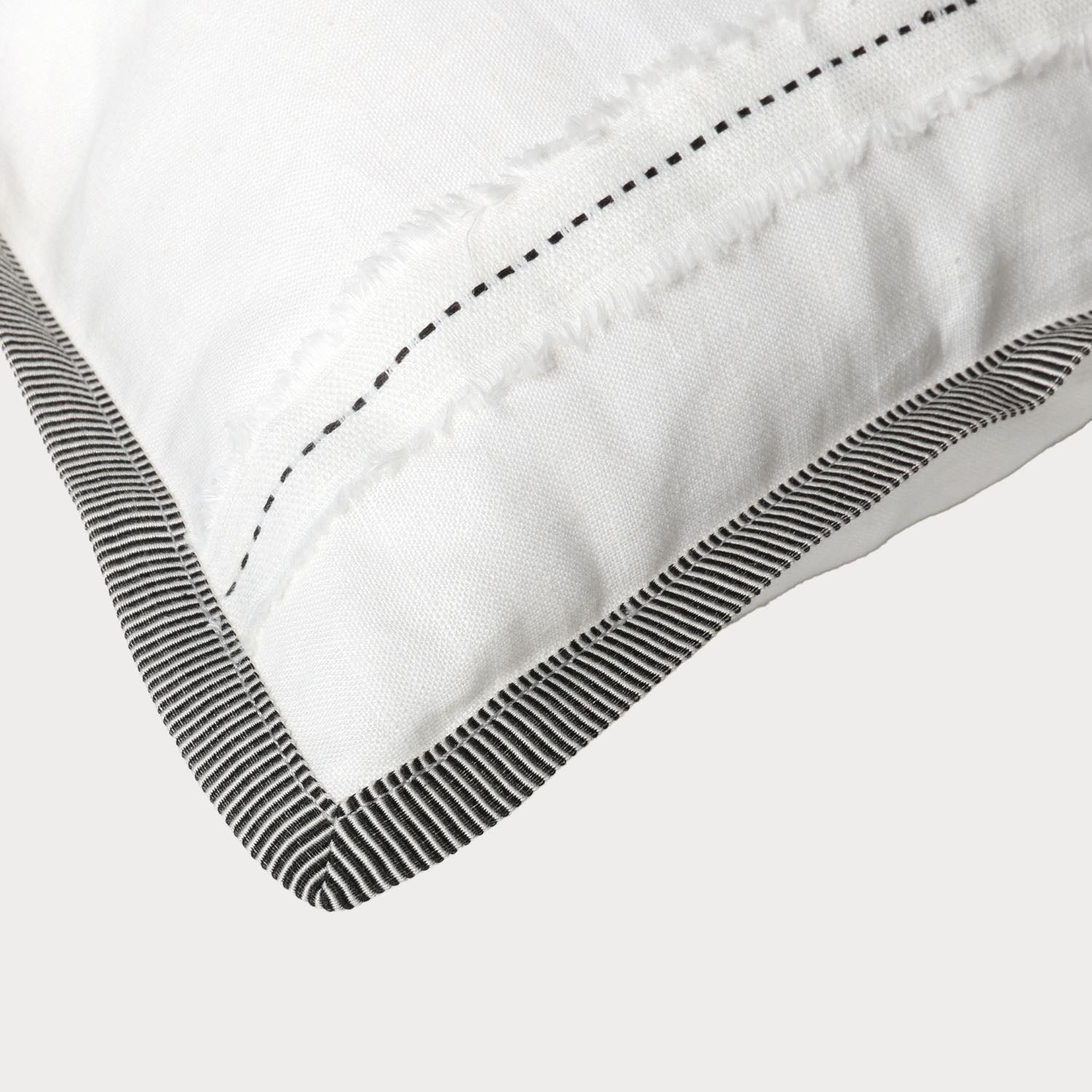 close up of the corner detailing of the cushion showcasing its design