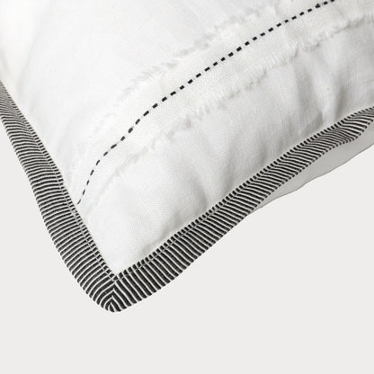 close up of the corner detailing of the cushion showcasing its design