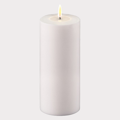 Close-up of Indoor & Outdoor LED Candle showcasing realistic flame effect.