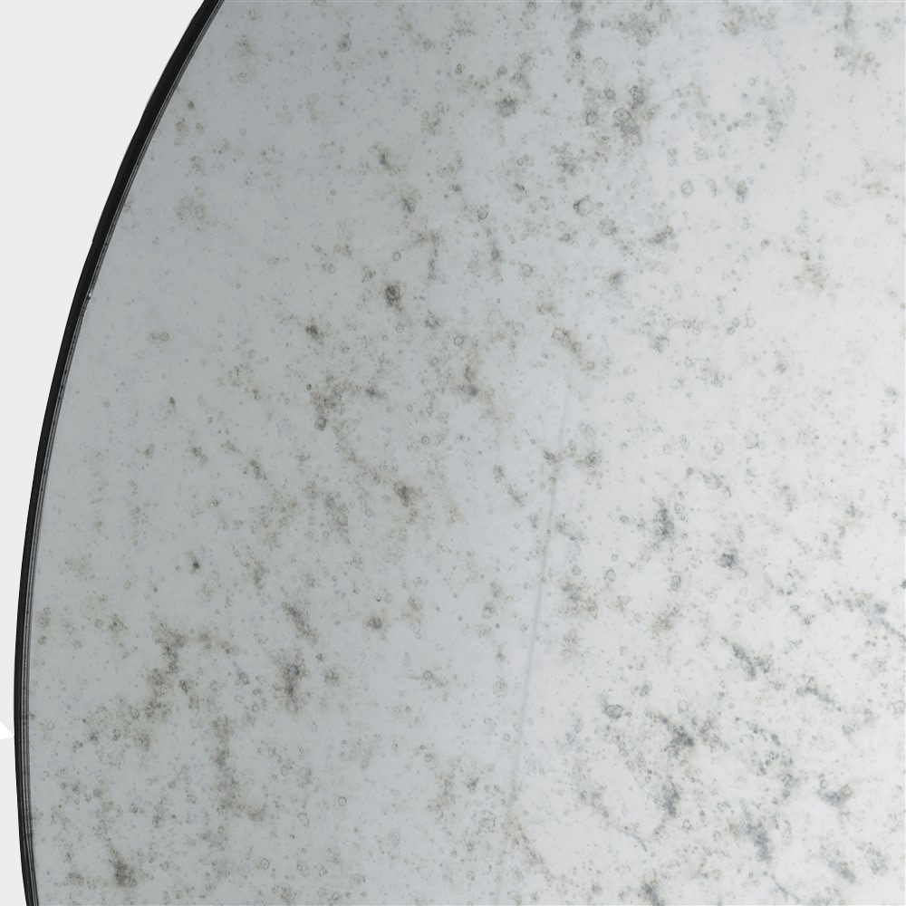 Side view of Distressed Aged Mirror highlighting its antique finish and craftsmanship.
