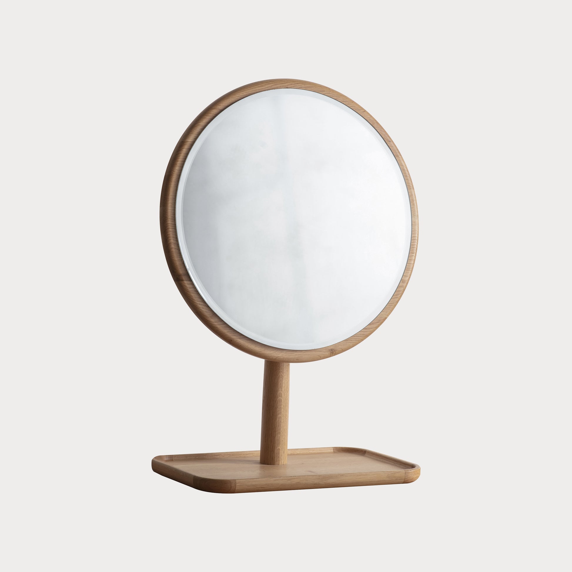 Close-up of Cheval Dress Mirror showcasing its rounded oblong design.