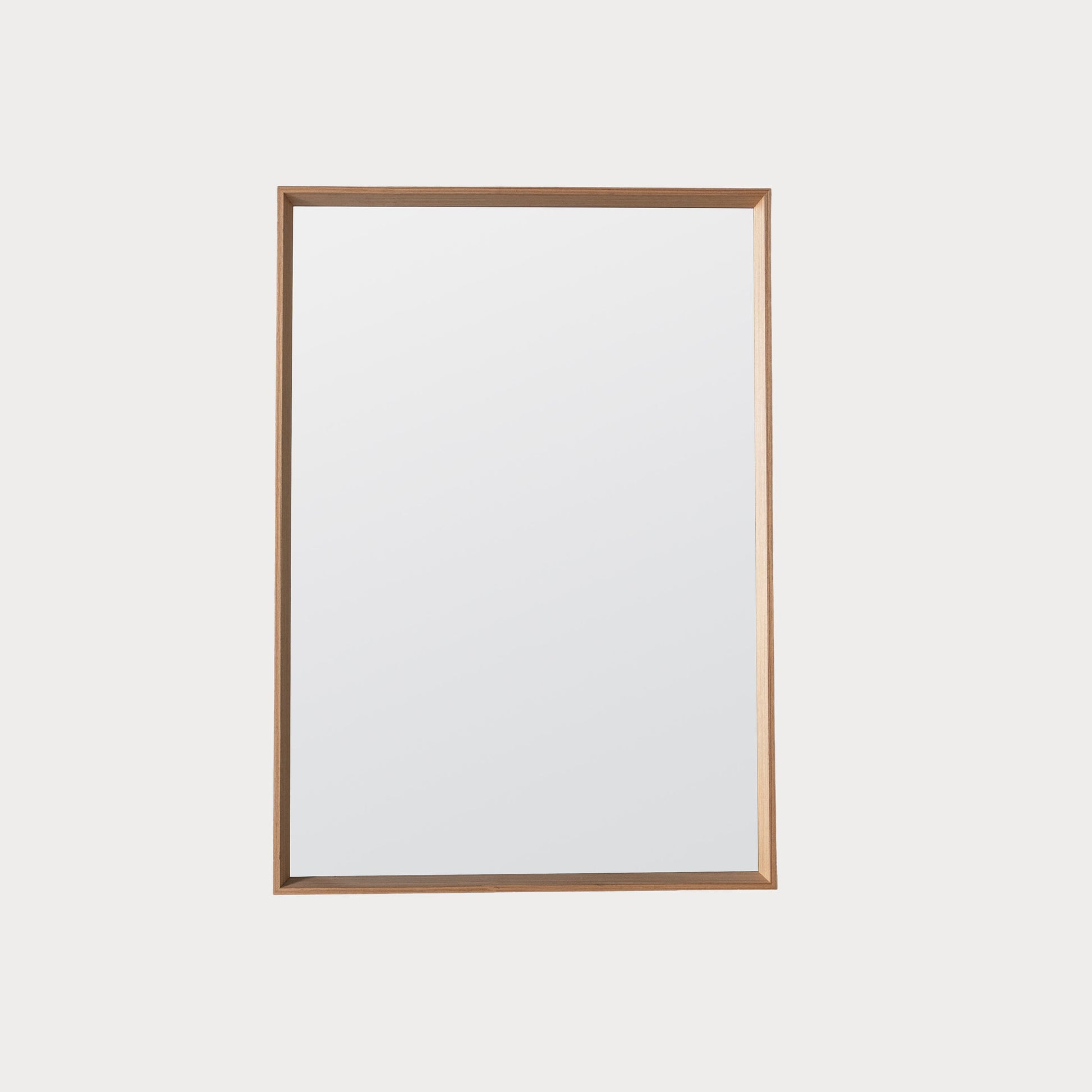 Close-up of Oak Wall Mirror showcasing the natural wood grain of the solid oak frame.