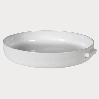Close-up of Wide Display Bowl showcasing its smooth white finish and elegant design.